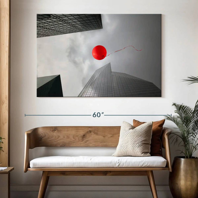 Lilie Urban Red Balloon Pop, 34" H x 51" W