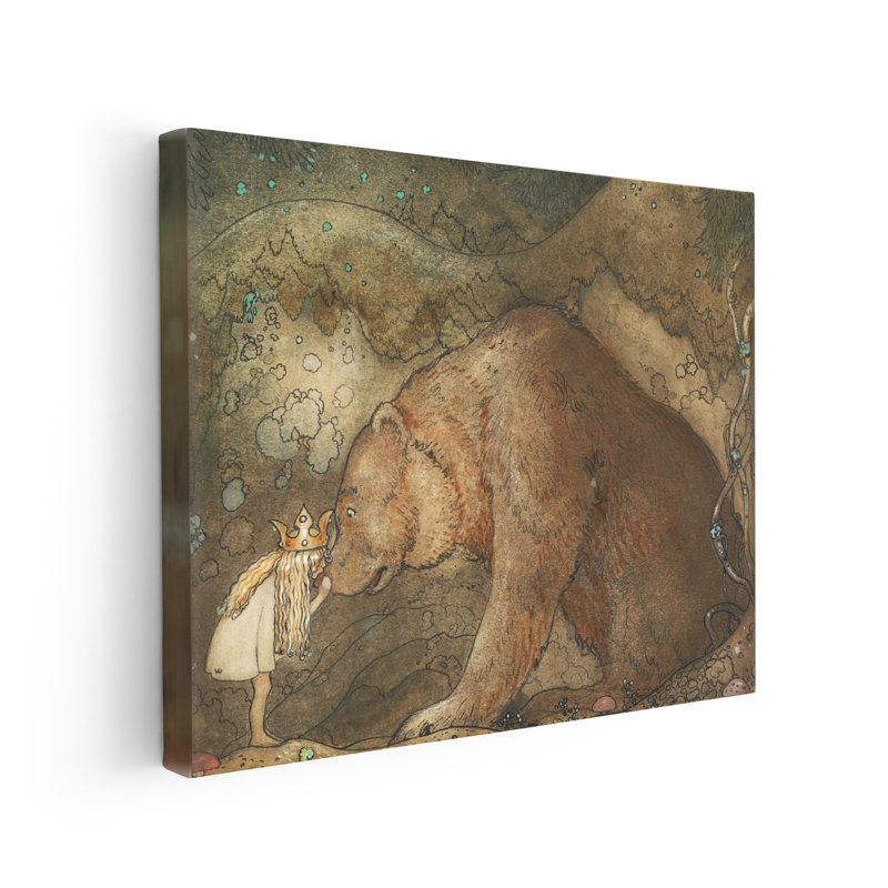 John Bauer - Poor Little Bear, Sans cadre, Canevas, H 08 po x l 10 po