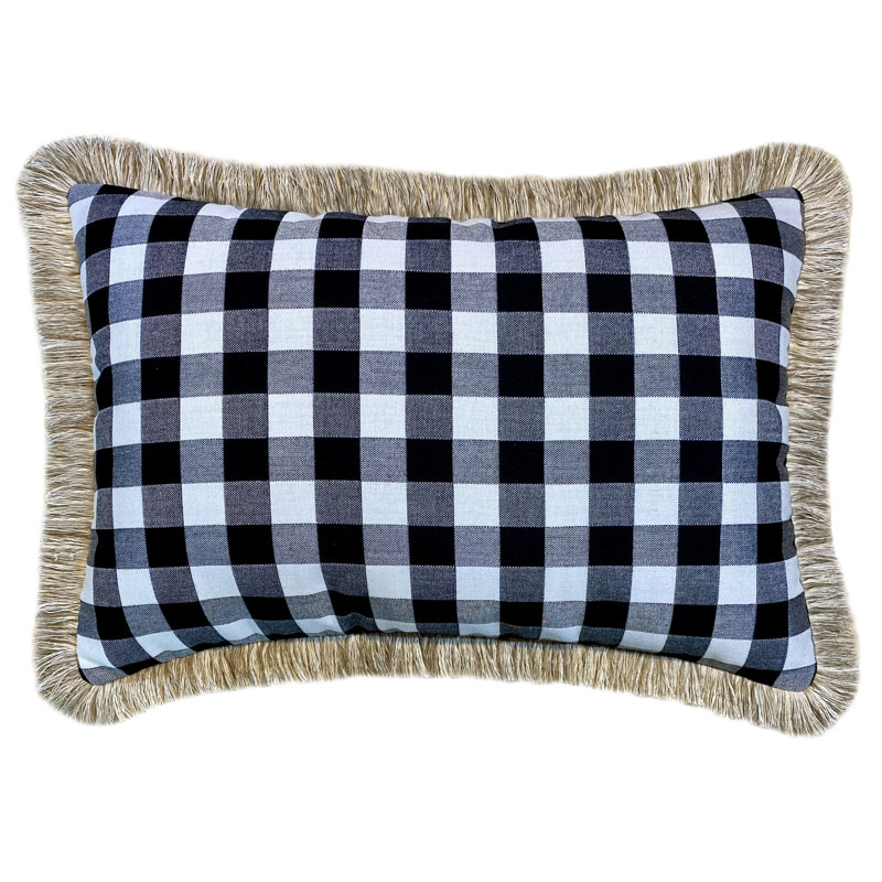Check-Me-Out Lumbar Indoor/Outdoor Pillow Cover & Insert