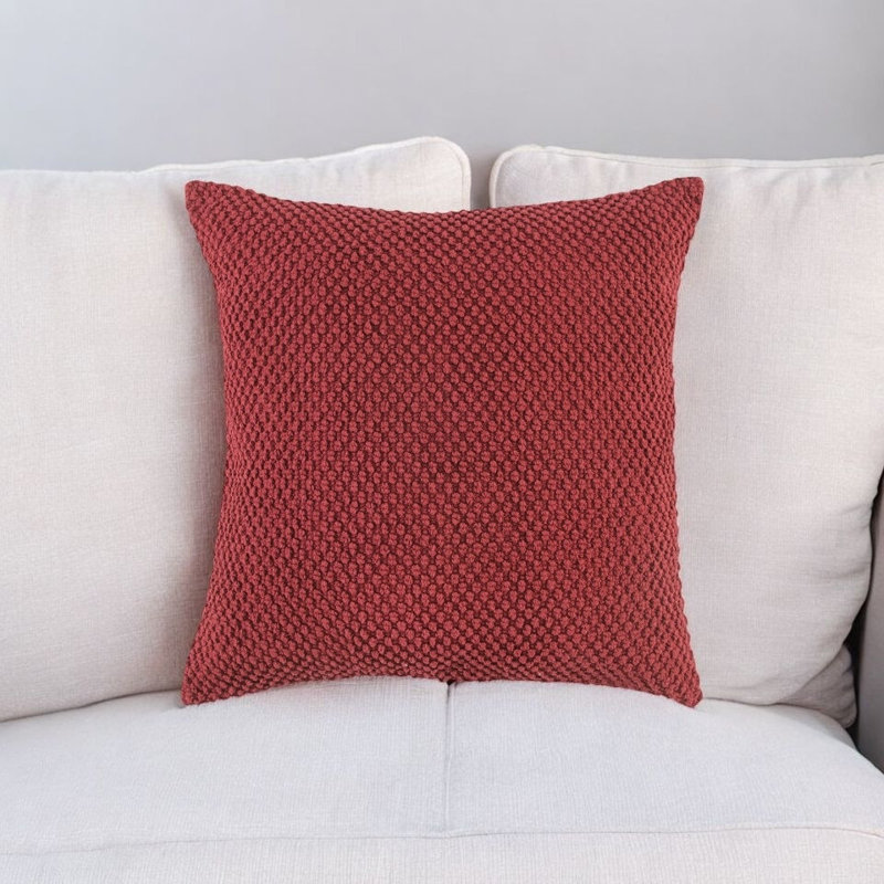 Coussin décoratif en coton, Merlot profond