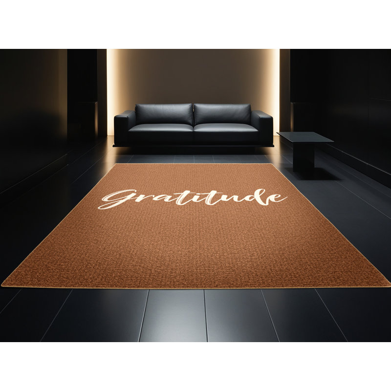 Soft Plush Fairweather Thanksgiving Modern & Contemporary Abstract Area Rug in Brown – LightBrown Binding, 4x6