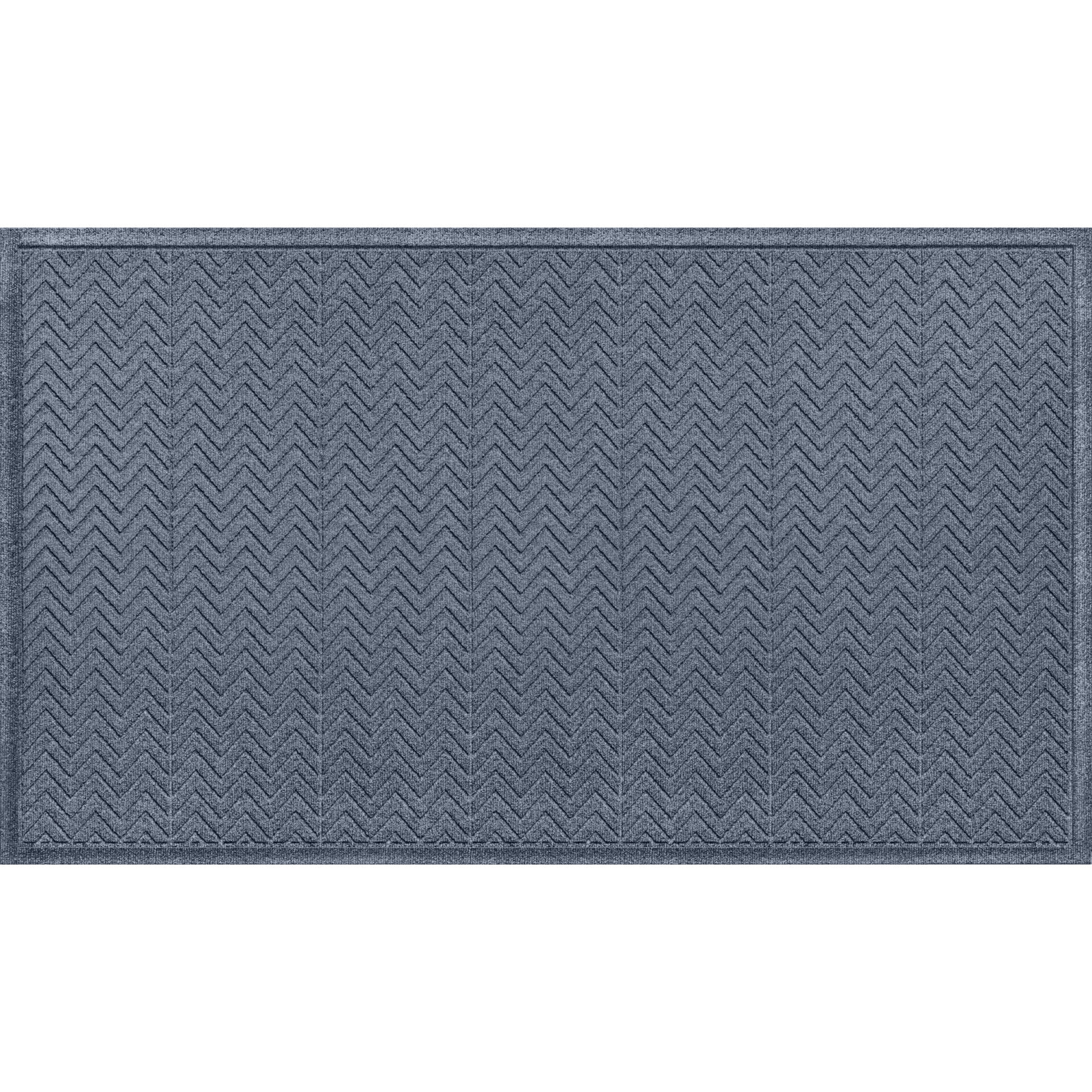 WaterHog® Chevron Non-Slip Doormat, 36" W x 60" L, Bluestone