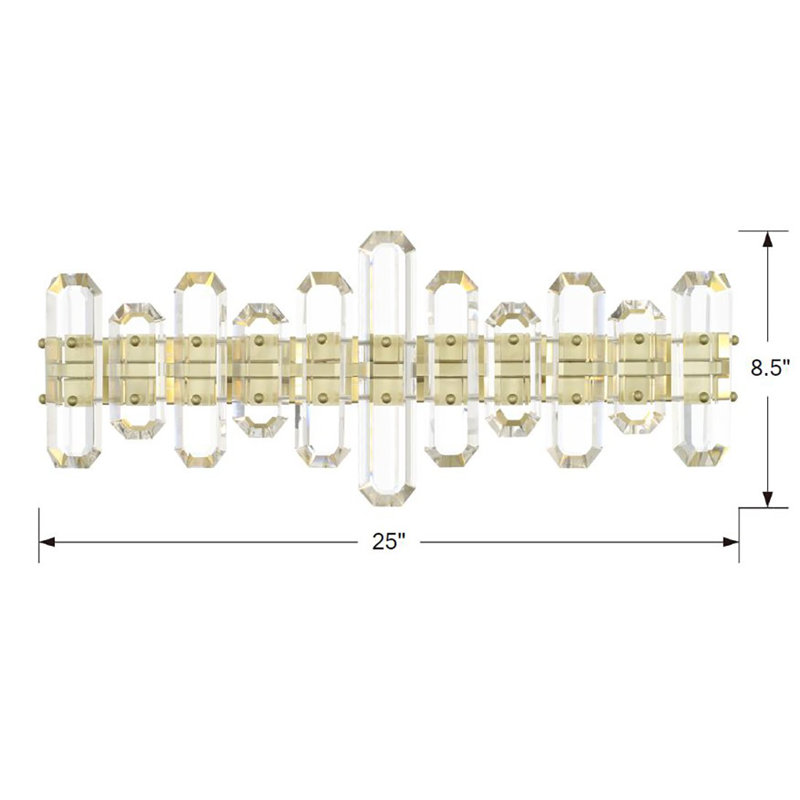 Demitrius 3 - Light Dimmable Vanity Light, Aged Brass