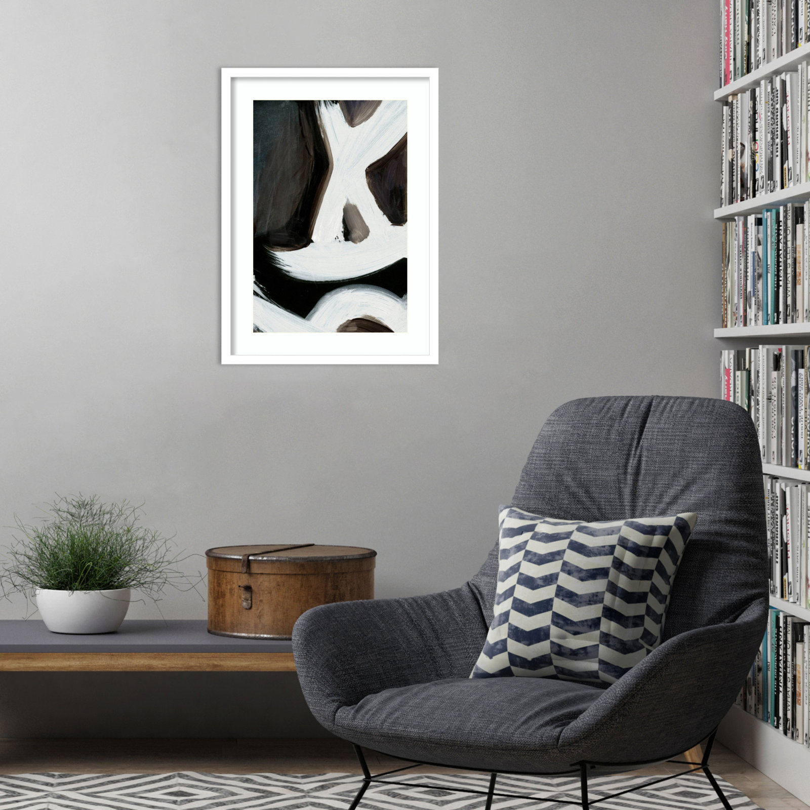 Ottoville "Connected No. 2" Print, White, 25" H x 19" W
