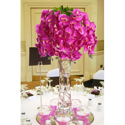 6 Phalaenopsis artificiels blancs de 26,7 po de long à longue tige d'orchidées en tissu non tissé à l'apparence réelle de fausses fleurs pour un grand vase