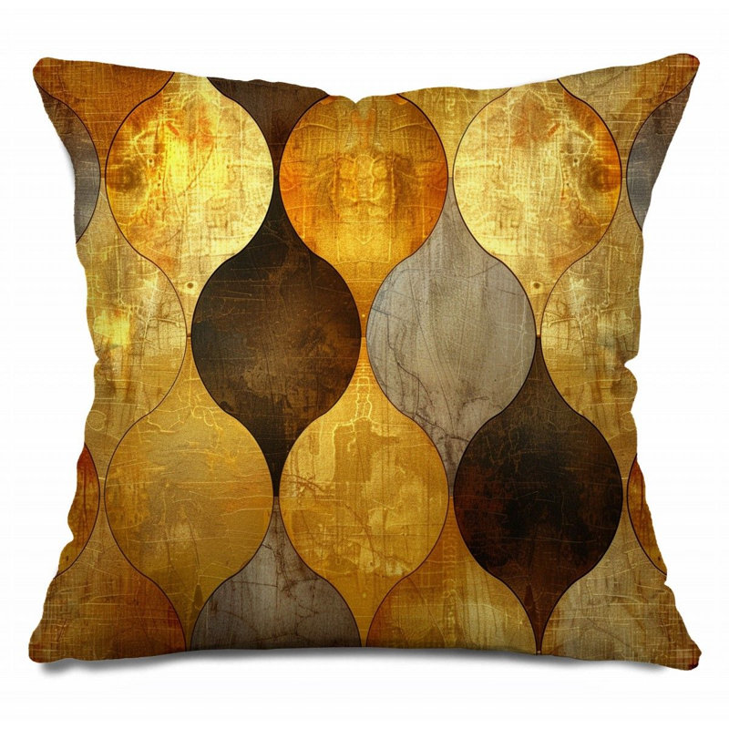 Abstract Shape Throw Pillow, Visual Art  Pillows, 18"H x 18"W