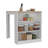 Kitchen Counter Dining Table ,Two Legs, Three Side Shelves -White / Light Oak
