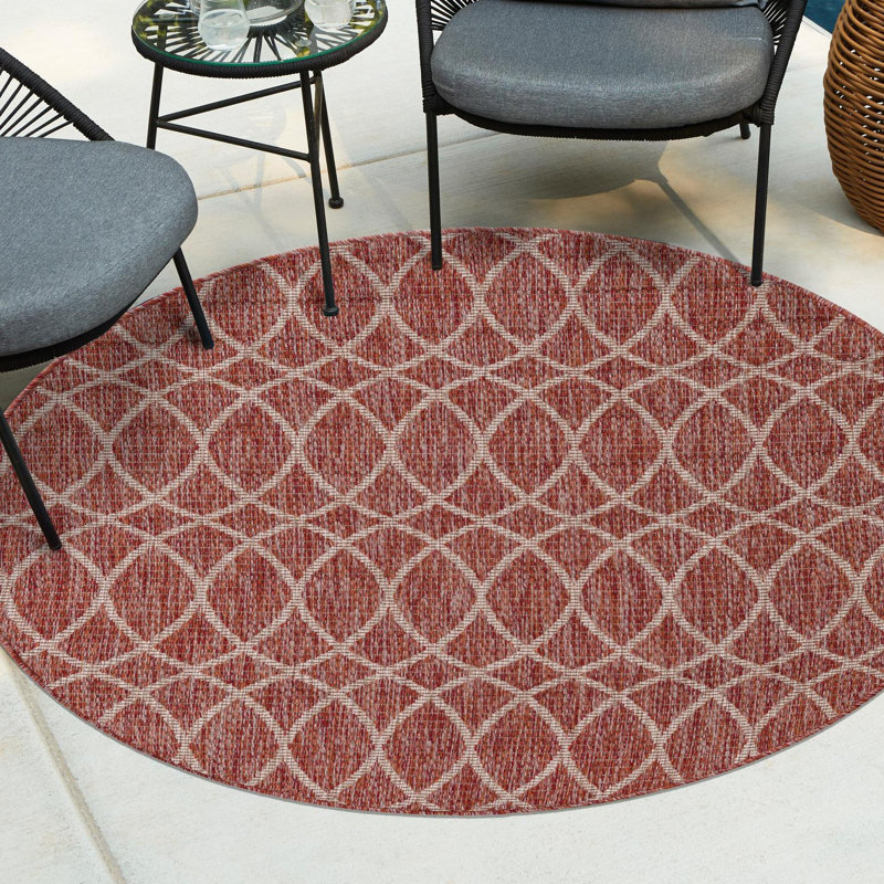 Tapis rouille intérieur / extérieur rouille rouille, Rond 10 pi