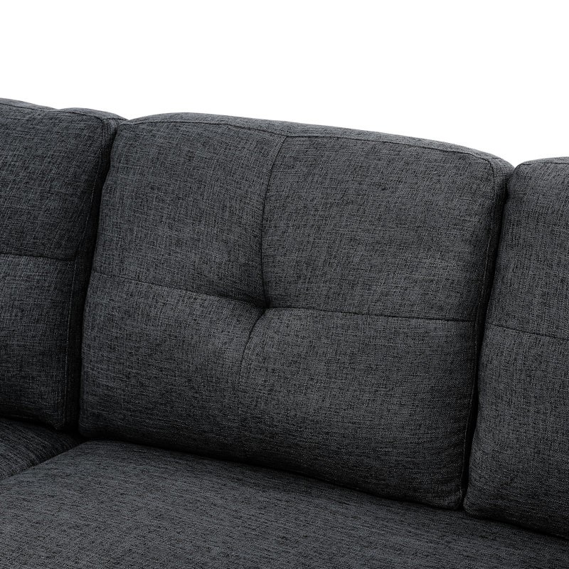 Canapé-lit modulaire gris, 3 places, convertible, dossier pour une maison confortable et relaxante - siège avec rangement caché, convertible, look moderne