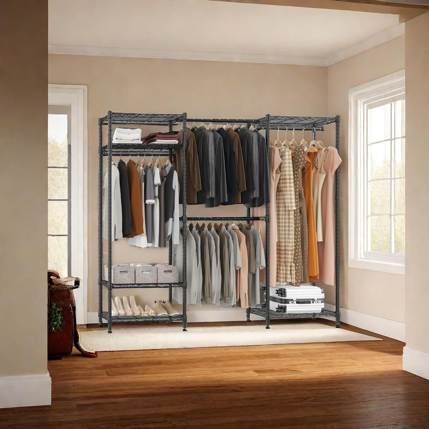 Rebrilliant Adjustable Heavy Duty Wardrobe Closet Organizer ...