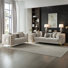 Ensemble de meubles de salon Aurelia Modern Glam avec garniture en acier inoxydable doré, sièges à ressorts ensachés et coussins décoratifs assortis