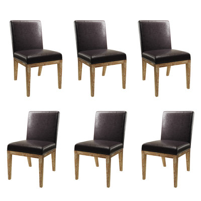 Modern Upholstered Dining Chairs, Armless Kitchen Side Chairs with Solid Wood Legs