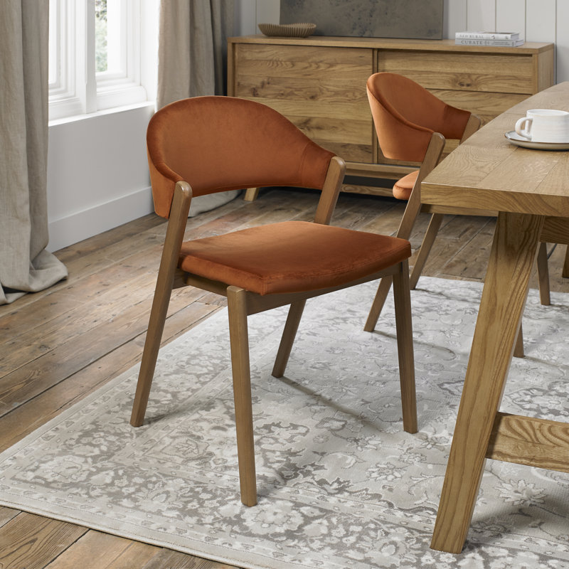 Anayalee 49cm H Polyester Blend Upholstered Upholstered Back Side Chair, Rust