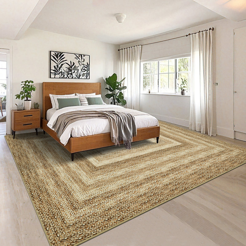 Machine Washable Rugs Braided Print Hallway Area Rugs Non-Slip Modern Geometric Soft Non-Shedding Kitchen for Bedroom