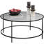 Table basse ronde moderne avec plateau en verre trempé et structure en métal - Design polyvalent pour le salon, le salon ou le bureau