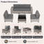 Ensemble de conversation d'extérieur avec rangement, ensemble de mobilier de patio en résine tressée 6 pièces, groupe de sièges modulable 5 places avec coussins, mobilier d'extérieur et de patio, gris-1299546337