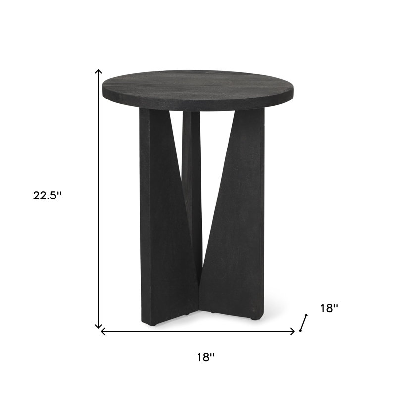 Table 18 po en bois massif noir et plateau