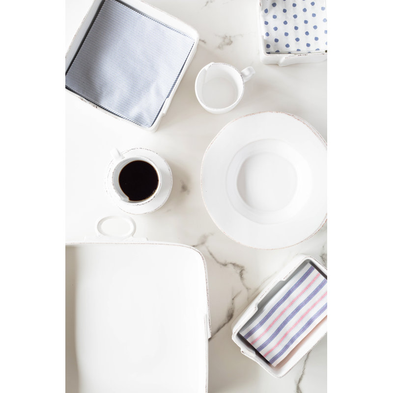 Lastra White Napkin Holder, 3.25" H x 6" W x 6" D