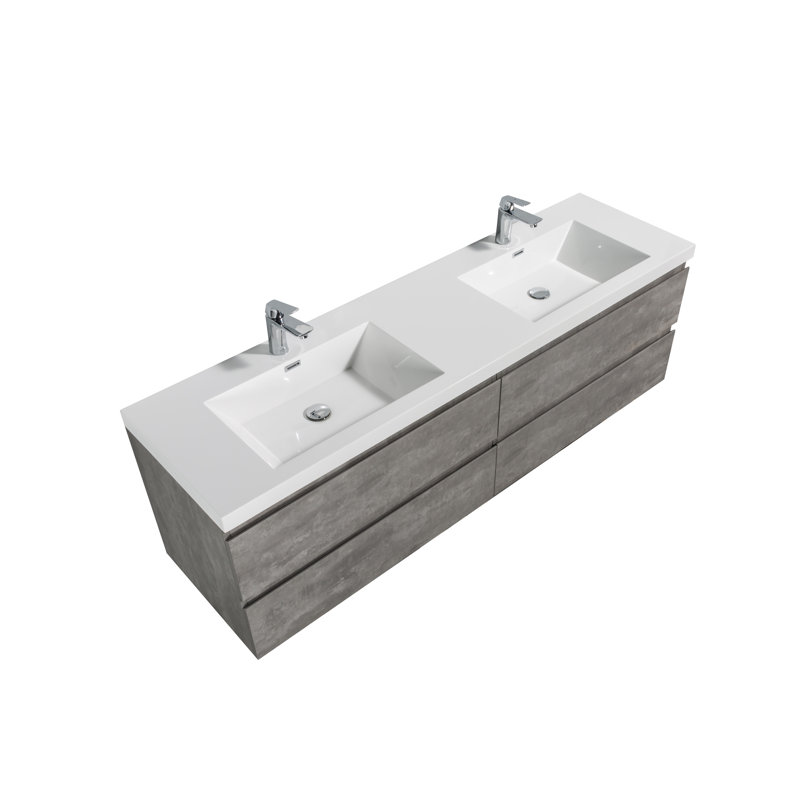 Ensemble de meuble-lavabo double mural 59 po Kalene
