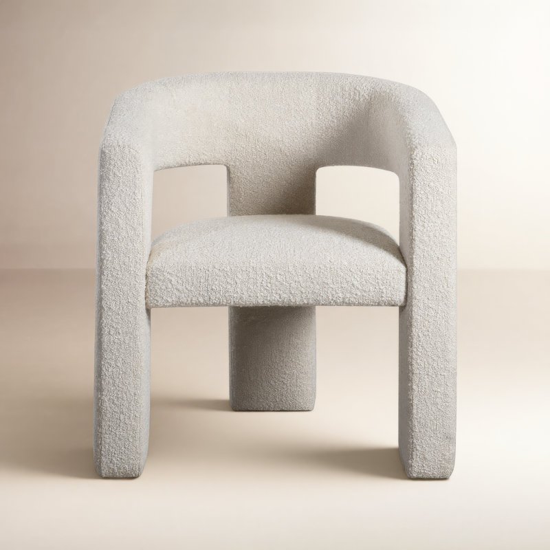 Verna Upholstered Barrel Chair, Rosa Clay Velvet
