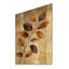 Brun sépia délavé V - décoration murale en bois de feuilles - sur bois de pin naturel-1076698182