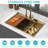 36" Drop - In Gold 16 Gauge T304 Stainless Steel Kitchen Sink With Workstation Track, X Shaped Water Guide For Easy Drain, Condensation Coating And 3mm Pad, Comes Drying Rack Installation Feature, To