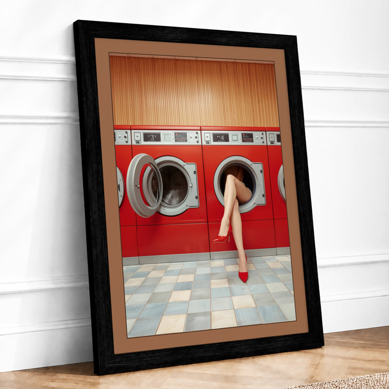 Emerging from Red Surrealism - Framed Print, A3 - 42.0 x 29.7 cm, Black