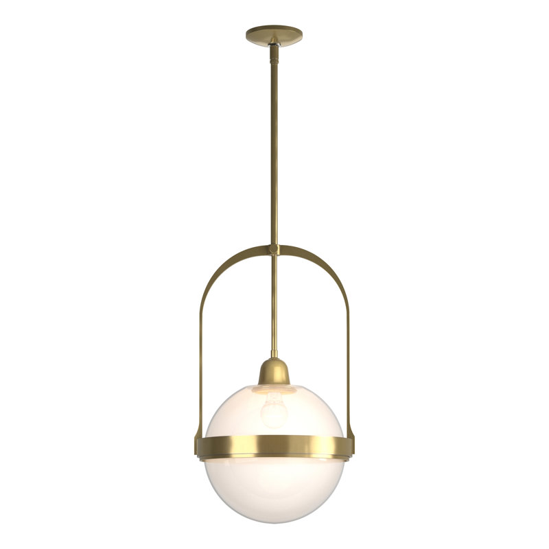 Atlas 1 - Light Single Globe Pendant, Opaline Glass, Sterling