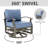 3-Piece Outdoor Swivel Glider Chair Set With Side Table, 28.5" Wide All-Aluminum Frame Patio Furniture With Water-Resistant Cushions, 360° Swivel & Gentle Gliding-1936342136