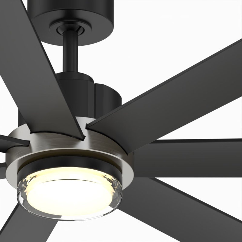 Pendry 72 inch Indoor/Outdoor Ceiling Fan - Black with Brushed Nickel Accent, Black, Black/Brushed Nickel