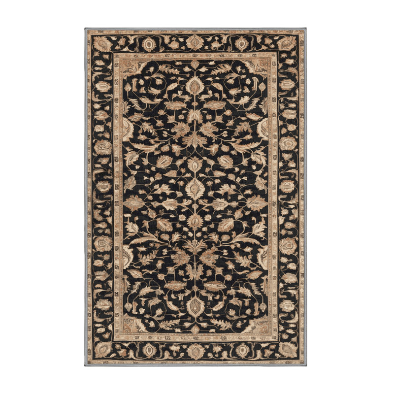 Machine Washable Persian Gray Area Rug, Runner 2' x 5'