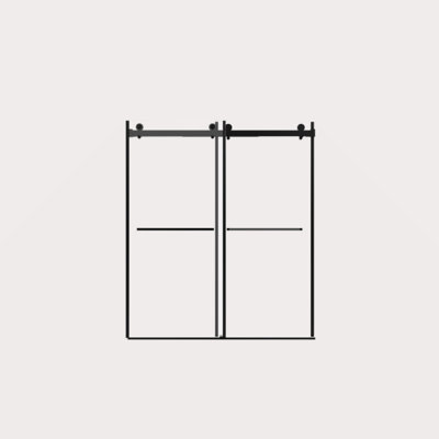 56"-60"W X 70"H Frameless Shower Door, Double Sliding Shower Door, 5/16"(8Mm) Laminated Glass Premium Tempered Glass Shower Enclosure,Double Side Easy Clean Coat, With Buffer