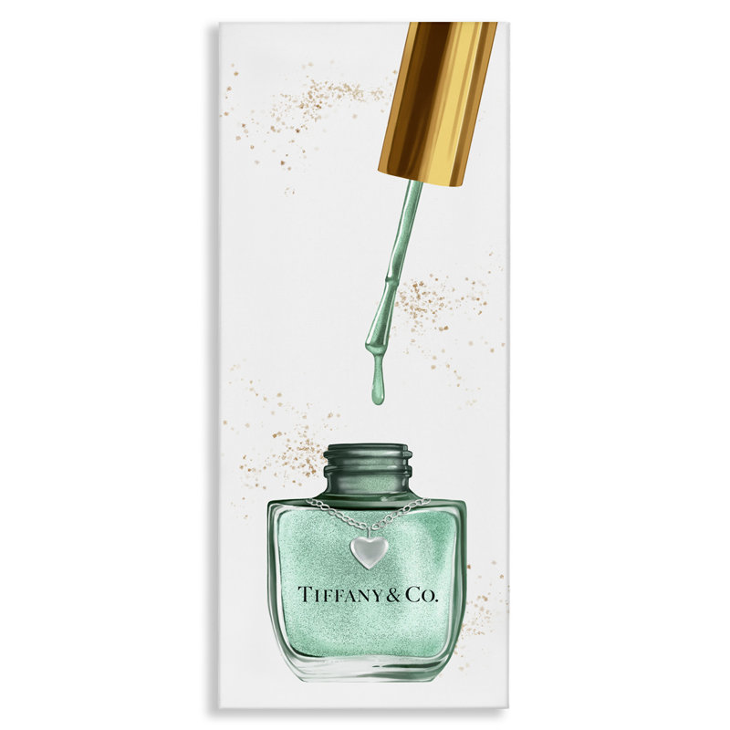 «Makook Nail Vernis Brush Cyan Gold Fashion Design», impression, H 30 po x l 13 po