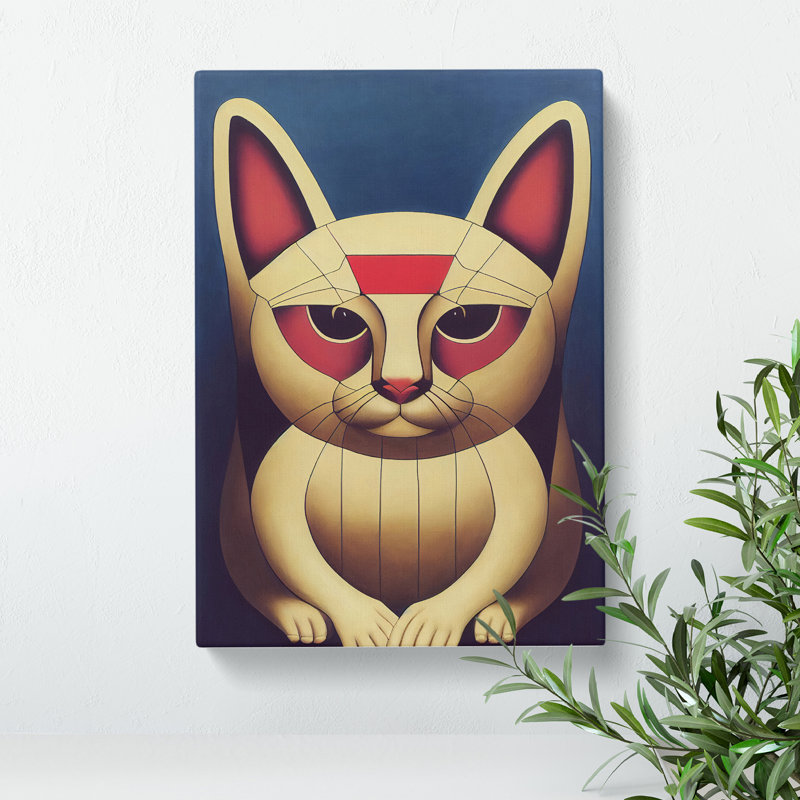 Lucky Cat Abstract - Wrapped Canvas, 50cm H x 35cm W x 3cm D
