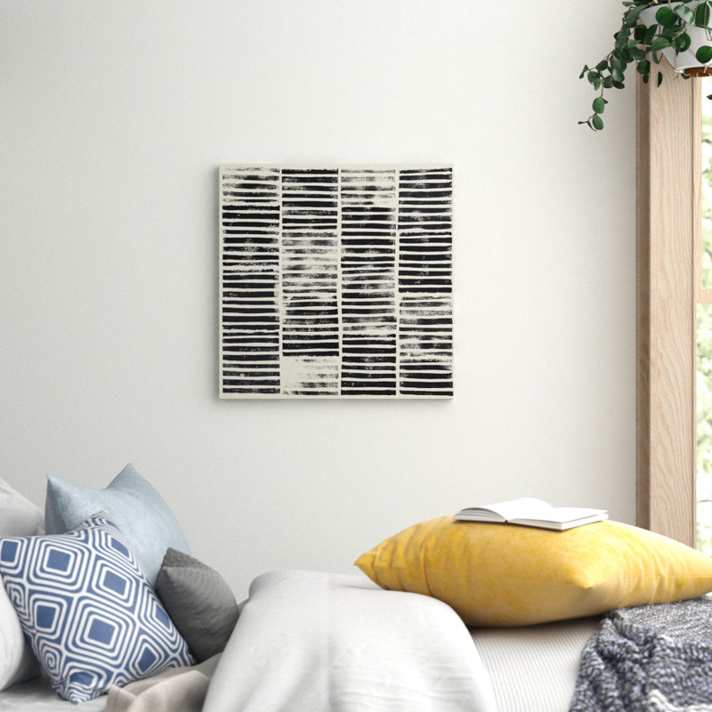 «Stripe Block Prints I» par Grace Popp, reproduction sur toile tendue, H 12 po x l 12 po x P 1,5 po