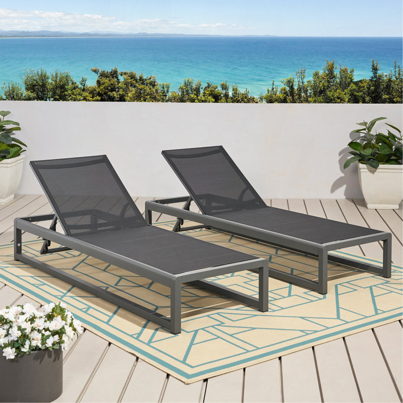 Chaise longue, Noir + gris
