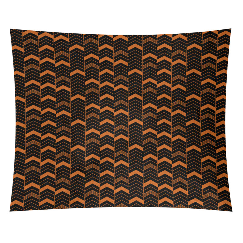Loom Woven Polyester Tapestry, 68" H x 80" W, Black/Brown