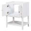 Base de meuble-lavabo 24 po seulement, structure en bois Soild, armoire de rangement avec portes et tablette ouverte, blanc