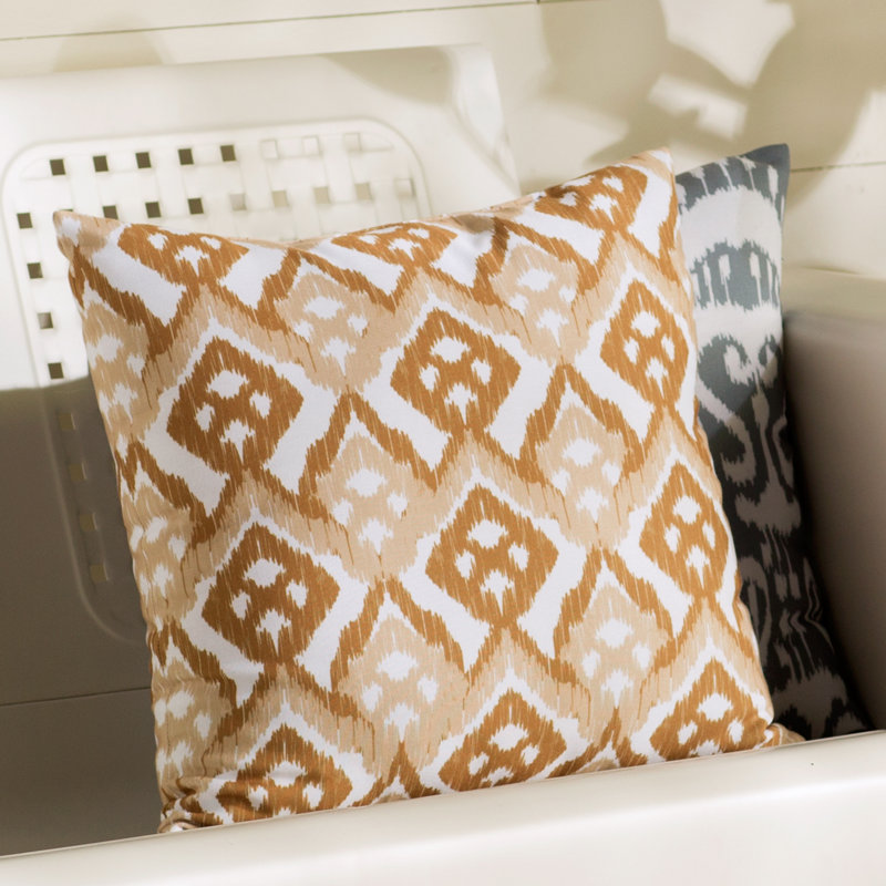 Housse et insert de coussin carré Happy Hippy, H 18 po x l 18 po, Brun