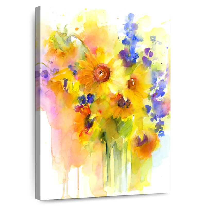 Harnek Sunflowers And Delphinium, 30" H x 20" W