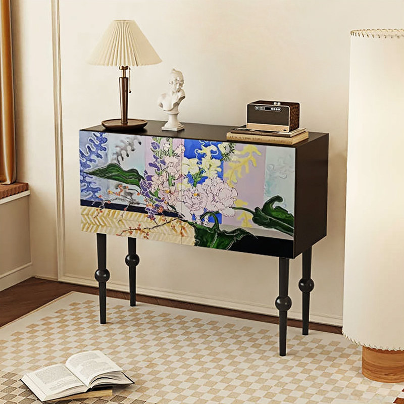 Decorative Cabinet With Floral Patterns