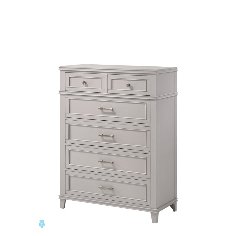 Commode 5 tiroirs, commode moderne, Gris