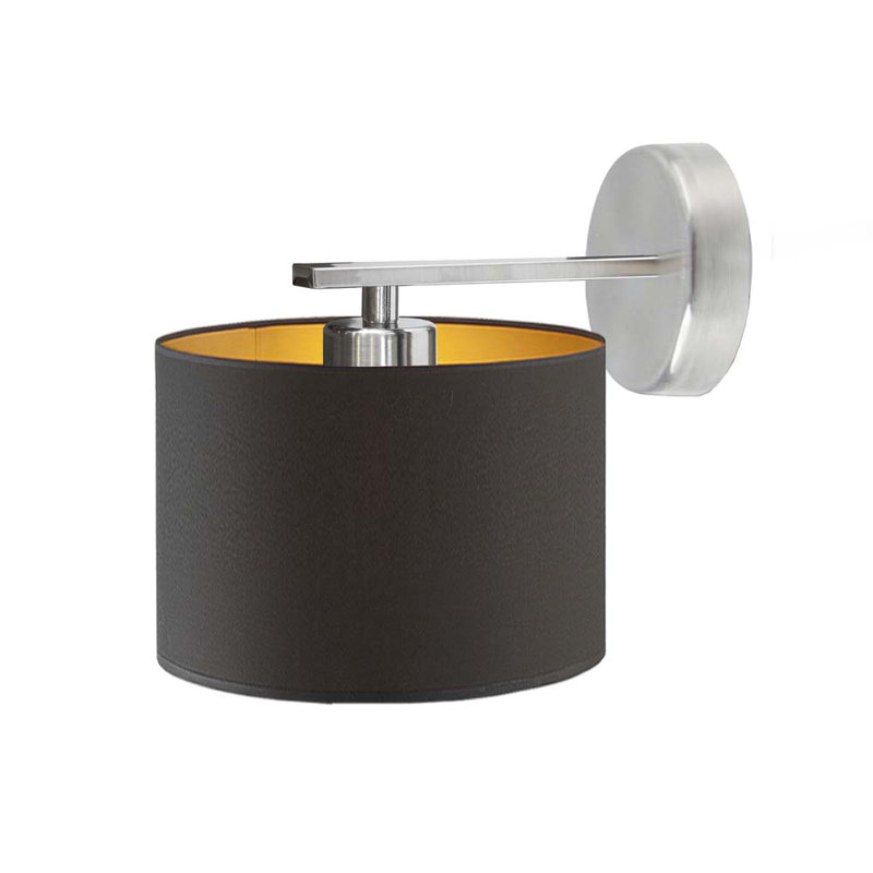 Eloy Steel Armed Sconce, Black, Silver