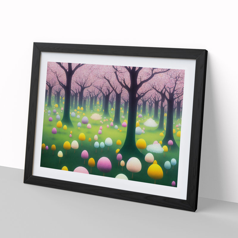 Astonishing Spring Forest - Single Picture Frame Print, 46cm H x 64cm W x 2cm D, Black Framed