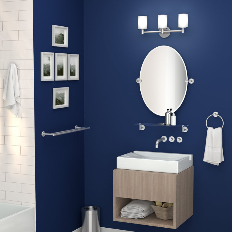 Latitude II Wall Mounted 3-Light Fixture with Frosted Shades / Triple Sconce, Satin Nickel