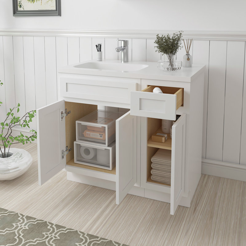 36 base de meuble-lavabo simple seulement, Blanc