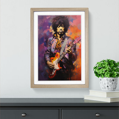 Jimi Hendrix Cubism - Framed Print