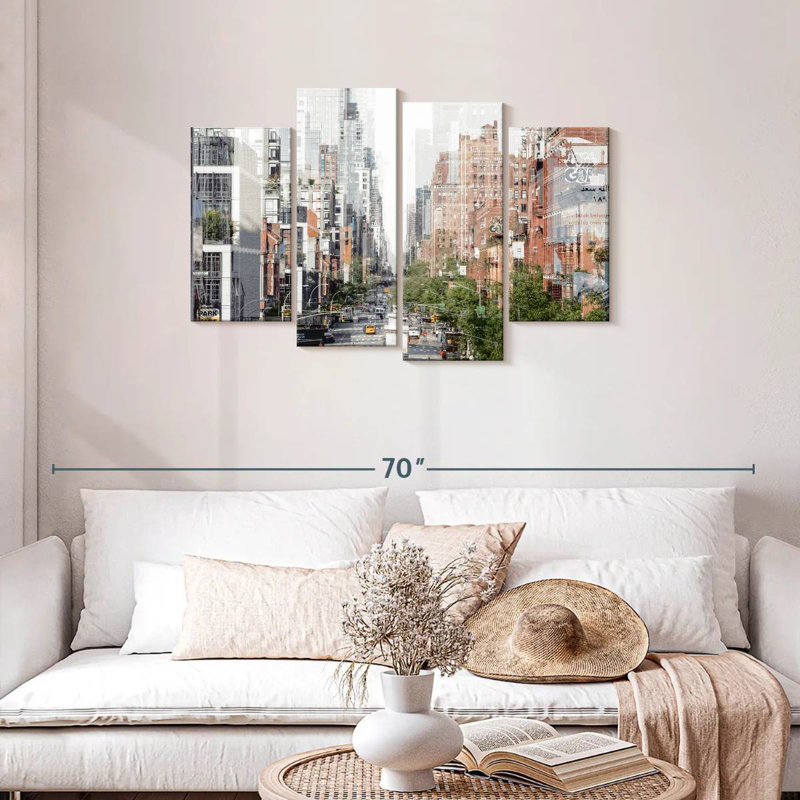 Abstraction urbaine de Sirci, bâtiments de Manhattan, H 27 po x l 43 po