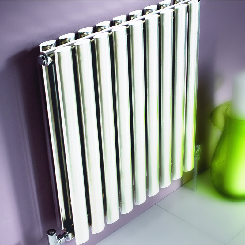 Krysta Vertical Oval Panel Radiators, White, 23.6cm H x 21.3cm W x 2.2cm D