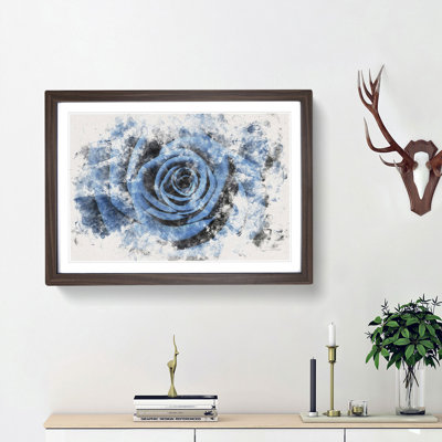 Pretty Blue Rose - Picture Frame Graphic Art Print